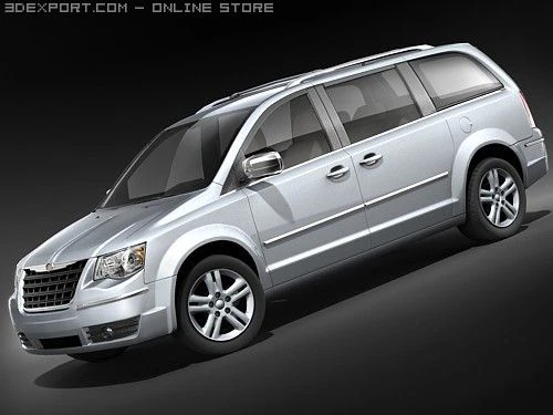 Chrysler Town And Country 2008 Van 3D Model .c4d .max .obj .3ds .fbx .stl .blend 