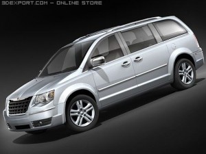 Chrysler Town And Country 2008 Van 3D Model