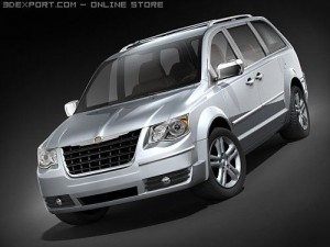 Chrysler Town And Country 2008 Van 3D 模型