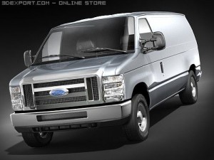 E-series Van 2008 midpoly 3D Модель
