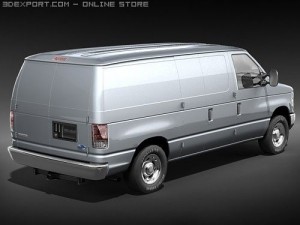 E-series Van 2008 midpoly 3D Модель