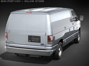 E-series Van 2008 midpoly 3D Модель