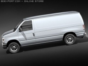 E-series Van 2008 midpoly 3D Модель