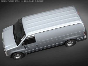 E-series Van 2008 midpoly 3D Модель