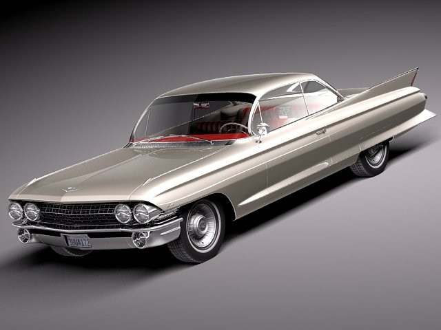 Cadillac Coupe Deville 1961 3D Model .c4d .max .obj .3ds .fbx .stl .blend 