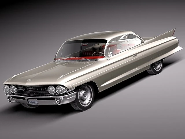 Cadillac Coupe Deville 1961 3D Model .c4d .max .obj .3ds .fbx .stl .blend 