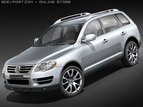 Volkswagen Touareg 2008 midpoly 3D-Modell .c4d .max .obj .3ds .fbx .stl .blend 