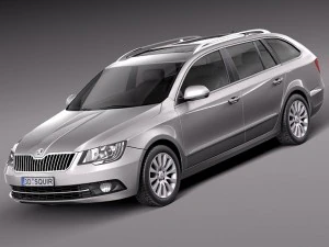 Skoda Superb Combi 2014 3D Model