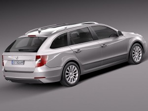 Skoda Superb Combi 2014 Model 3D