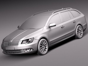 Skoda Superb Combi 2014 Model 3D