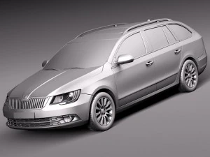 Skoda Superb Combi 2014 Modelo 3D