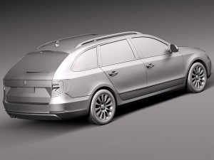 Skoda Superb Combi 2014 Model 3D