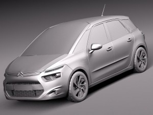 Citroen C4 Picasso 2014 3D Model