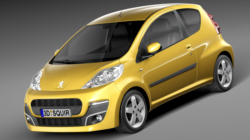 Peugeot 107 3-door 2013 Modello 3D .c4d .max .obj .3ds .fbx .stl .blend 