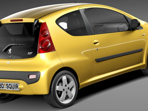 Peugeot 107 3-door 2013 3D Model