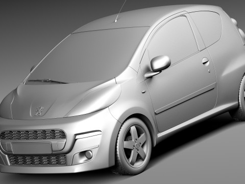 Peugeot 107 3-door 2013 Modello 3D