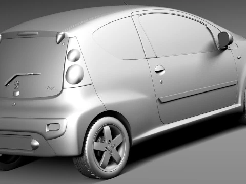 Peugeot 107 3-door 2013 3D Model
