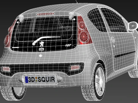 Peugeot 107 3-door 2013 3D Model