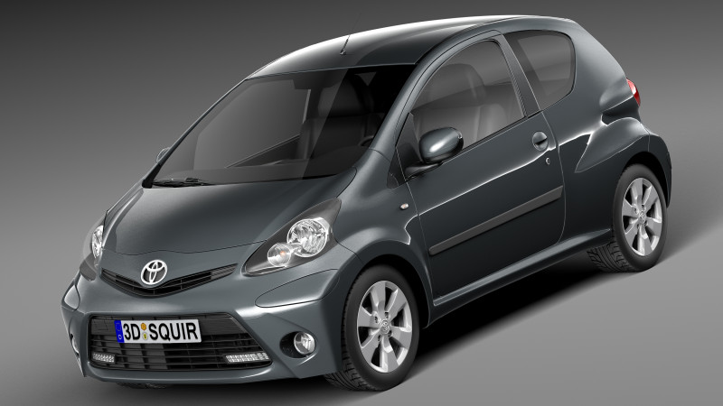 Toyota Aygo 3-door 2013 Modelo 3D .c4d .max .obj .3ds .fbx .stl .blend 