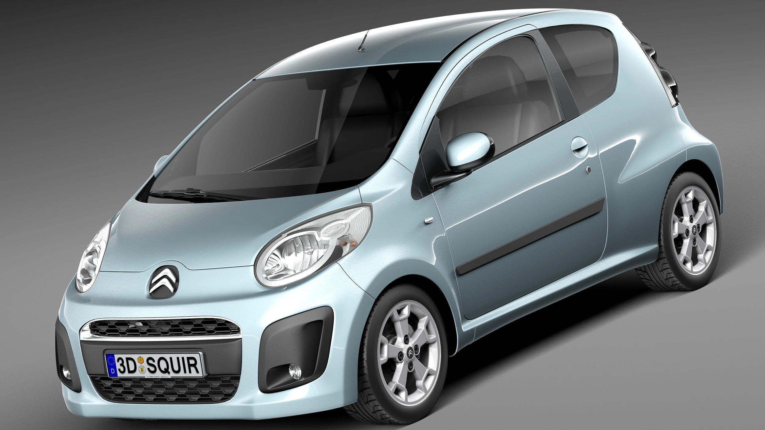 Citroen C1 3-doors 2013 3D Model .c4d .max .obj .3ds .fbx .stl .blend 