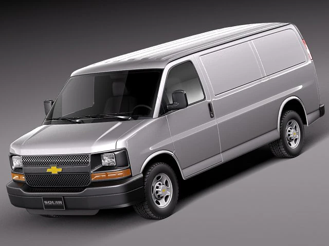 Chevrolet Express Van 2001-2013 3D Model .c4d .max .obj .3ds .fbx .stl .blend