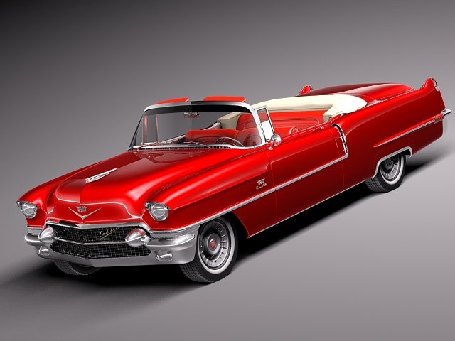 Cadillac 1956 Series 62 Convertible 3Dモデル .c4d .max .obj .3ds .fbx .stl .blend 