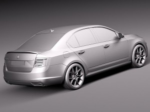 Skoda Octavia RS Sedan 2014 Model 3D