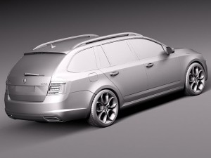 Skoda Octavia RS Combi 2014 Modelo 3D