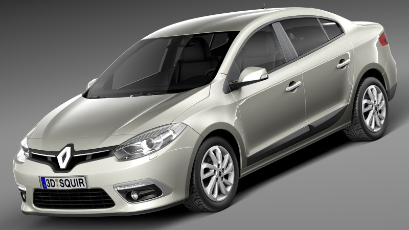Renault Fluence 2013 3D 모델 .c4d .max .obj .3ds .fbx .stl .blend