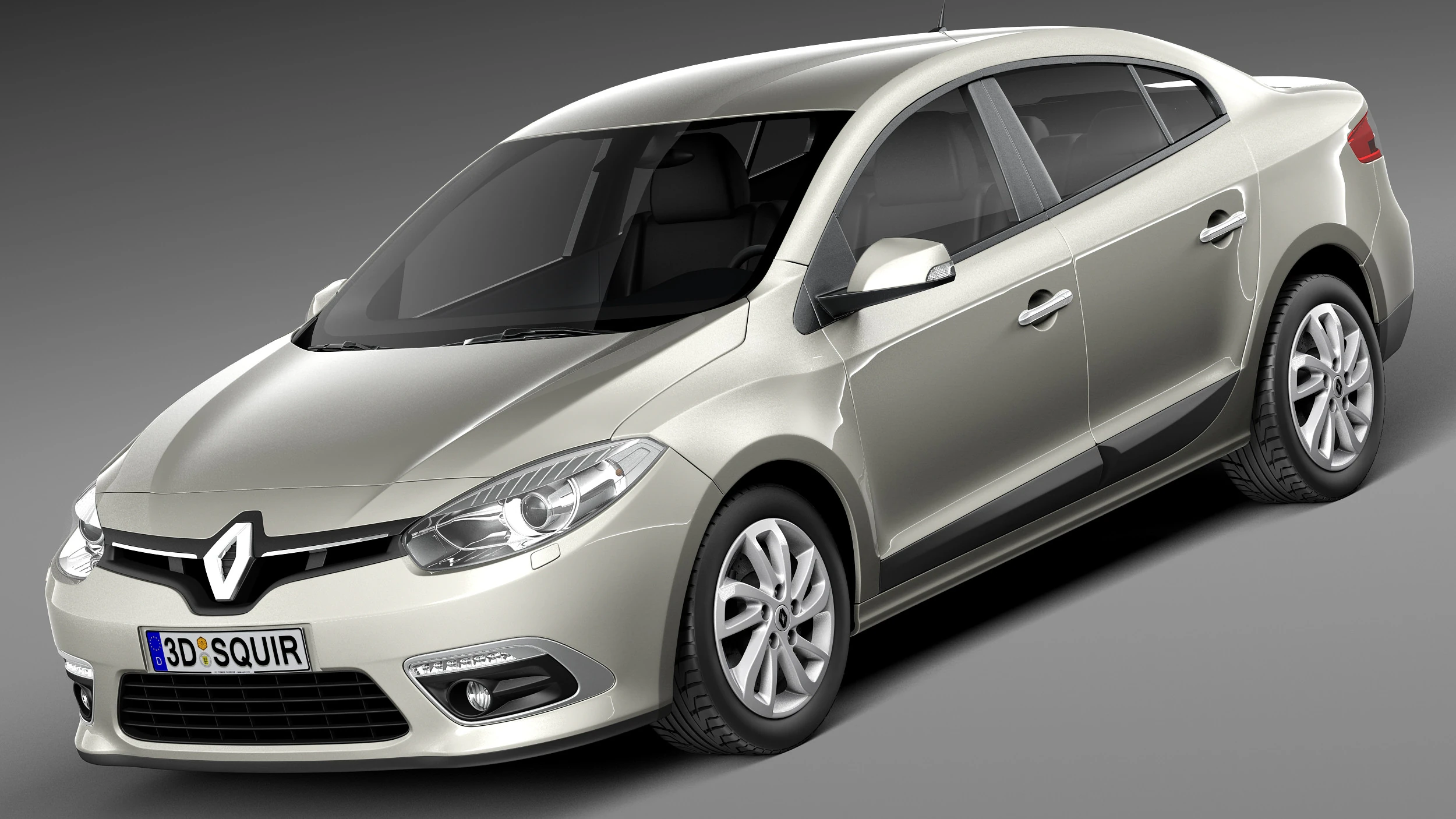 Renault Fluence 2013 3D Model .c4d .max .obj .3ds .fbx .stl .blend