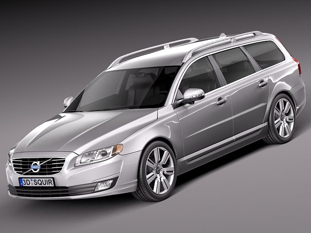Volvo V70 2014 3D Model .c4d .max .obj .3ds .fbx .stl .blend 