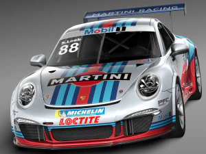Porsche 911 GT3Cup 2013 Martini 3D Model