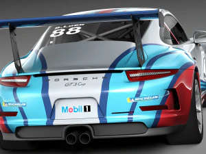 Porsche 911 GT3Cup 2013 Martini 3D Model