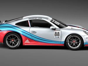 Porsche 911 GT3Cup 2013 Martini 3D Model