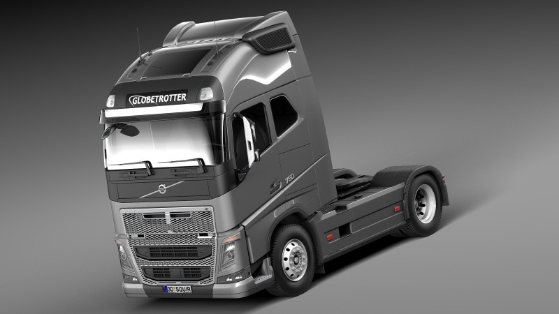 Volvo FH16 Globtrotter 2013 3D 모델 .c4d .max .obj .3ds .fbx .stl .blend 
