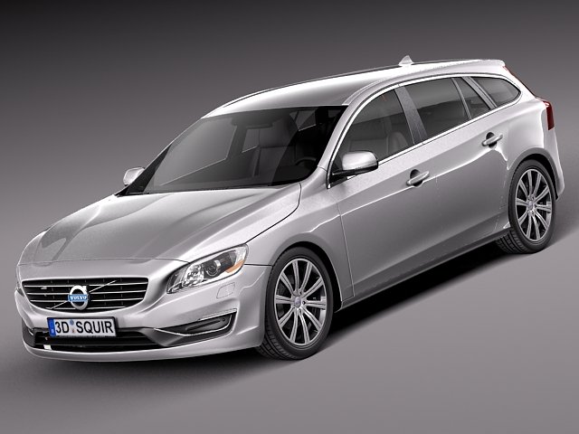 Volvo V60 2014 3D Модель .c4d .max .obj .3ds .fbx .stl .blend 