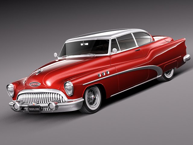 Buick Super Riviera Coupe 1953 3D Модель .c4d .max .obj .3ds .fbx .stl .blend 