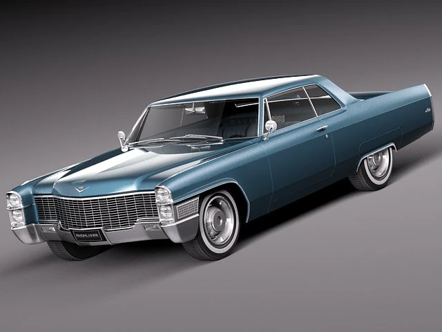 Cadillac Deville Coupe 1965 3D Model .c4d .max .obj .3ds .fbx .stl .blend 