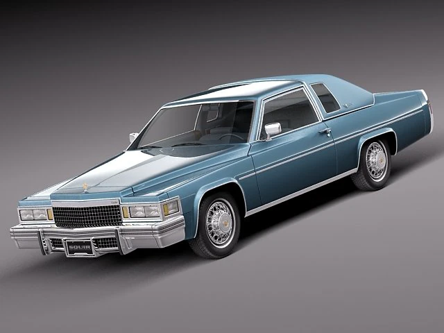 Cadillac Deville Coupe 1977 3D Model .c4d .max .obj .3ds .fbx .stl .blend