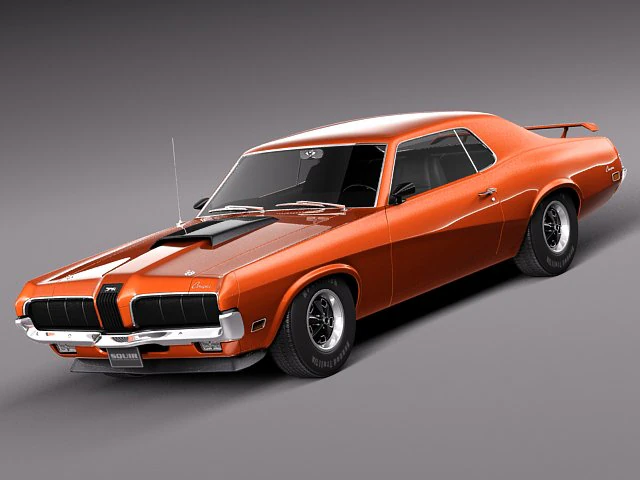 Cougar 1970 3D Model .c4d .max .obj .3ds .fbx .stl .blend 