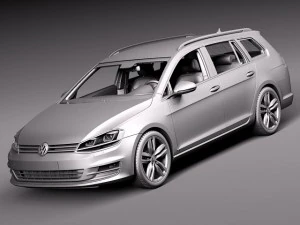 Volkswagen Golf Variant 2014 3D Model