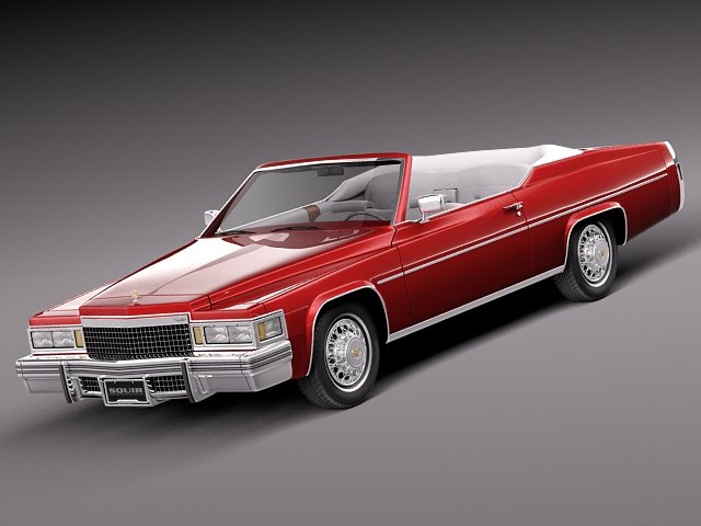 Cadillac Deville Convertible 1977 3D Модель .c4d .max .obj .3ds .fbx .stl .blend 