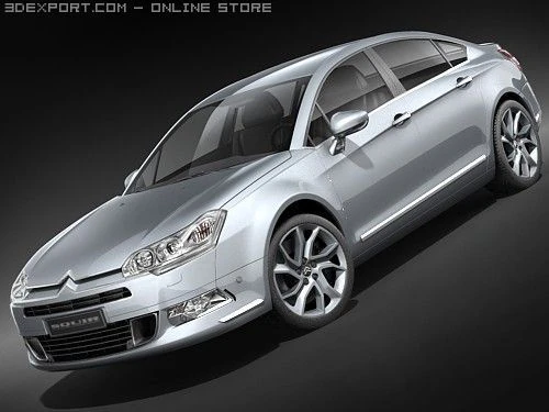 Citroen C5 2008 sedan 3D Model .c4d .max .obj .3ds .fbx .stl .blend