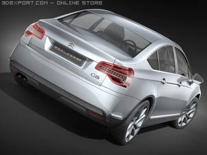 Citroen C5 2008 sedan 3D Model