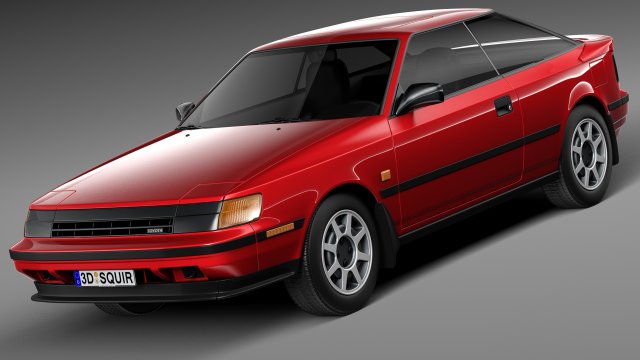 Toyota Celica 1985-1989 3D Model .c4d .max .obj .3ds .fbx .stl .blend