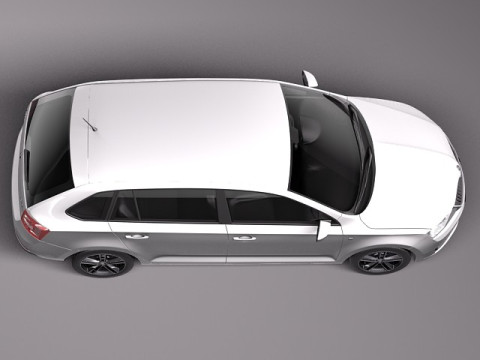 Skoda Rapid Spaceback 2014 3D 模型