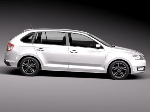 Skoda Rapid Spaceback 2014 3D Model