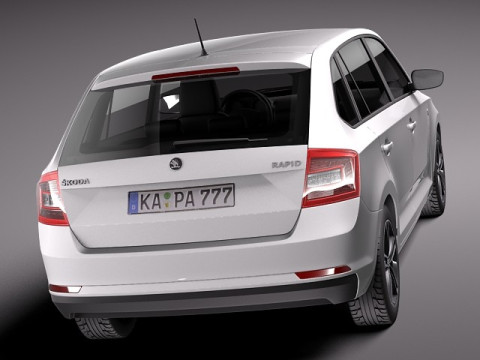 Skoda Rapid Spaceback 2014 3D 模型