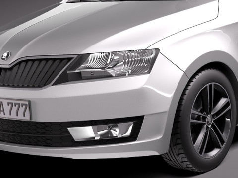 Skoda Rapid Spaceback 2014 3D 模型