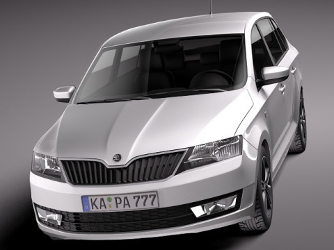 Skoda Rapid Spaceback 2014 3D 模型